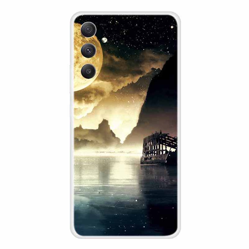 

Für Samsung Galaxy A34 5G Flexible TPU Schockdcover -deckungsmuster -print -design Telefonhülle - Mondlicht Lakeside, Galaxy A34 5G