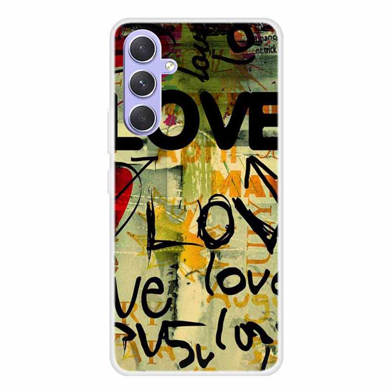 

Für Samsung Galaxy A54 5G Soft TPU -hülle Muster Gedrucktes Design Slim Thin Phone Deckung - Liebe, Galaxy A54 5G