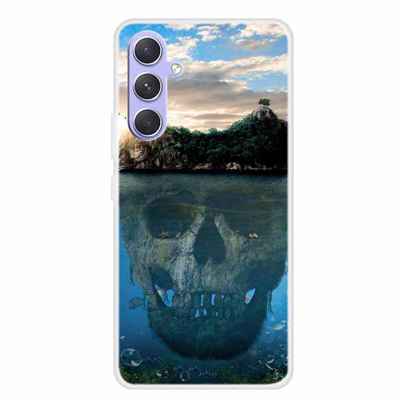 

Für Samsung Galaxy A54 5G Soft TPU -hülle Muster Gedrucktes Design Slim Thin Phone Deckung - Schädelberg, Galaxy A54 5G