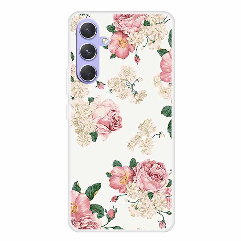 

Für Samsung Galaxy A54 5G Flexible TPU -schutzabdeckungsmuster Druckphase - Blumen, Galaxy A54 5G