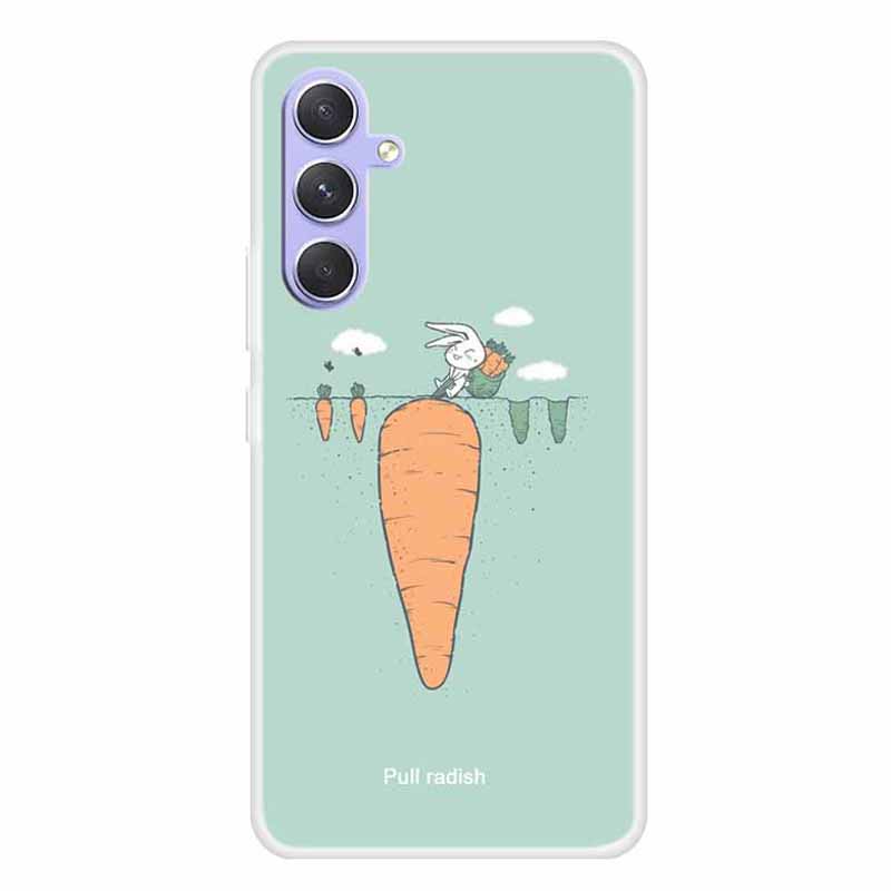 

Für Samsung Galaxy A54 5G Tpu-hülle Musterdruckdruck Anti-kratzer-schockdelefonabdeckung - Radieschen Und Kaninchen, Galaxy A54 5G