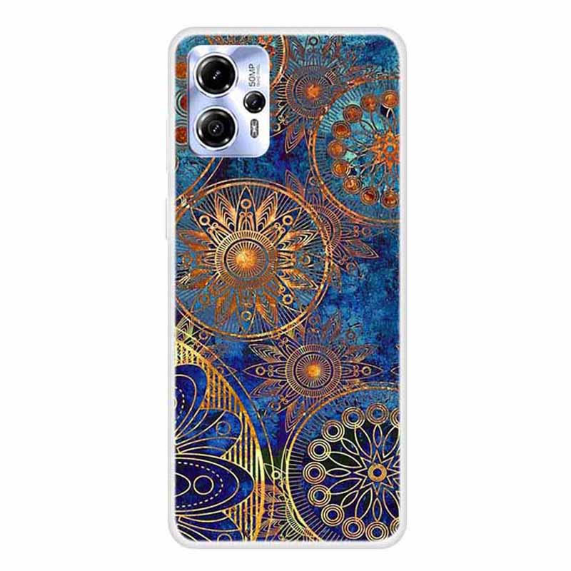 

Für Motorola Moto G13 4G Muster Print Design Telefonhülle Flexible TPU -stoßdämpferabdeckung - Goldene Blume, Motorola Moto G13 4G