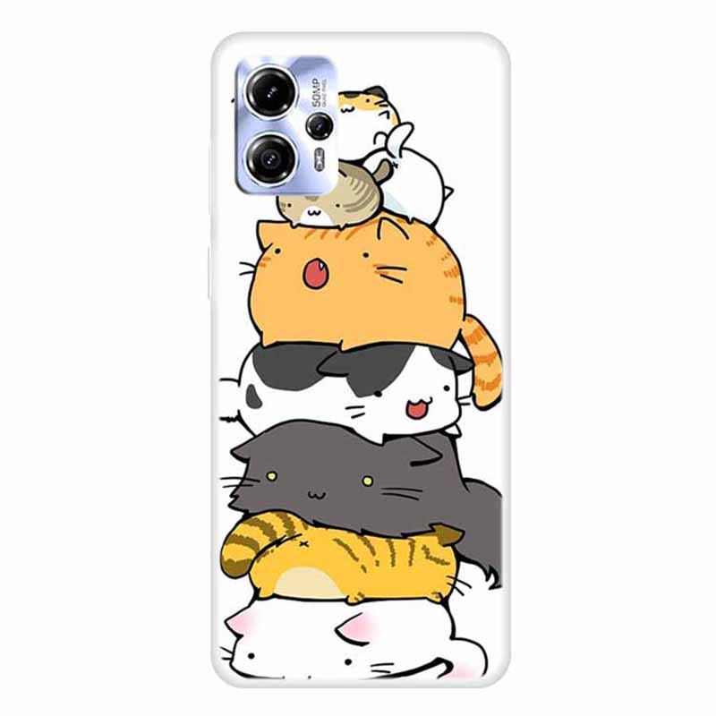 

Für Motorola Moto G13 4G Soft TPU Deckungsmuster Druckschutzhülle Zurück - Gestapelte Katze, Motorola Moto G13 4G