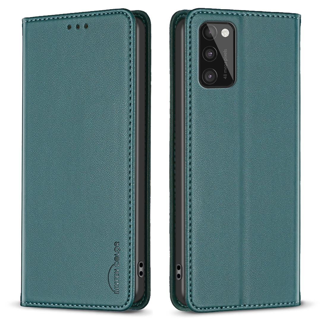 

Binfen Color BF18 Telefonledertasche Für Samsung Galaxy A41 (Global Version) Kartenhalter -standschutzabdeckung - Grün, Galaxy A41 (Global Version)