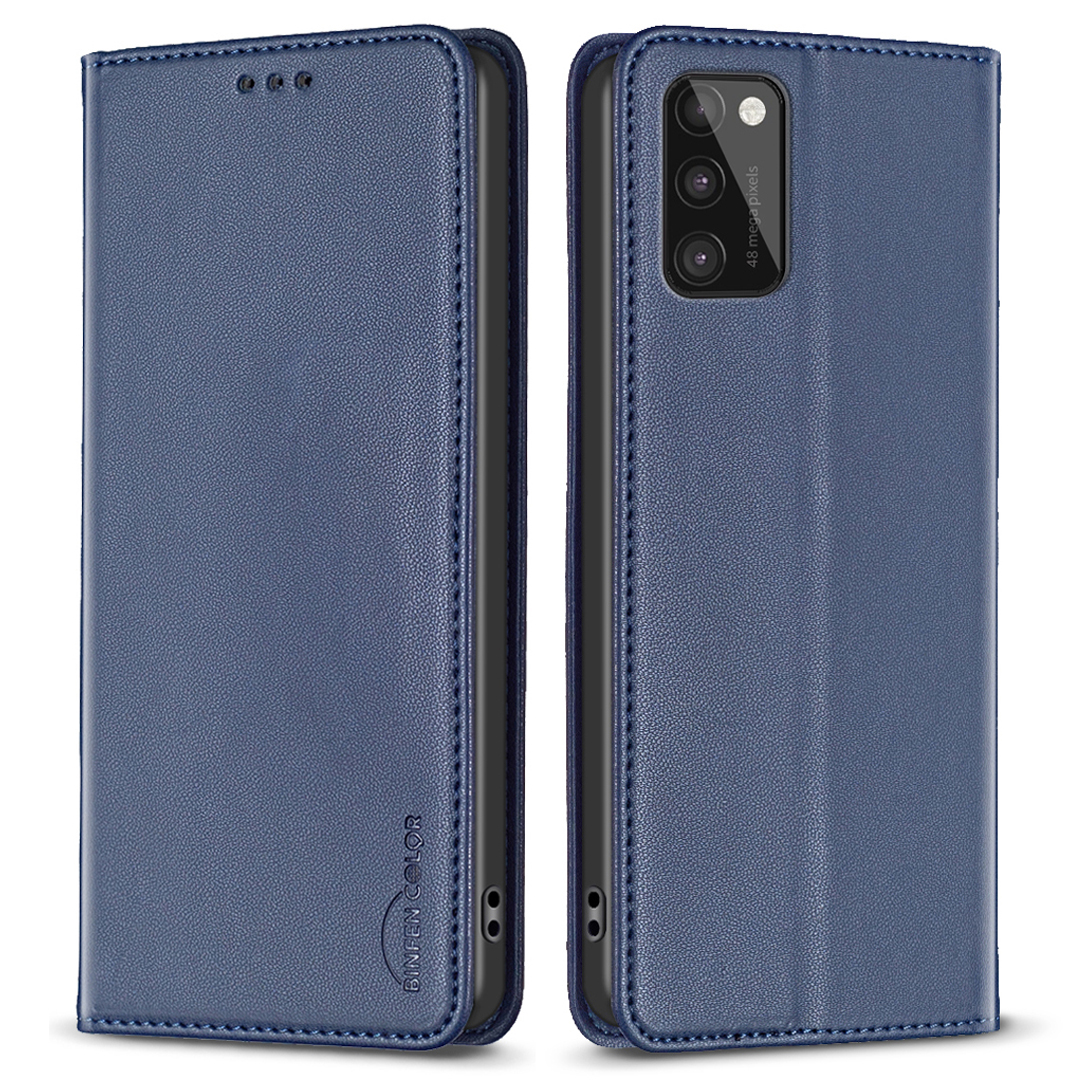 

Binfen Color BF18 Telefonledertasche Für Samsung Galaxy A41 (Global Version) Kartenhalter -standschutzabdeckung - Blau, Galaxy A41 (Global Version)