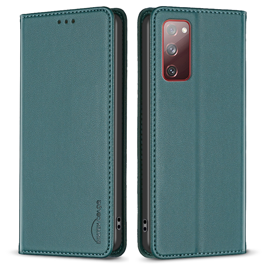 

Binfen Farbe BF18 Für Samsung Galaxy S20 fe / S20 fe 5g / S20 fe 2022 / S20 Lite Telefon Hülle Kartenhalter Lederabdeckung - Grün, Galaxy S20 FE 5G
