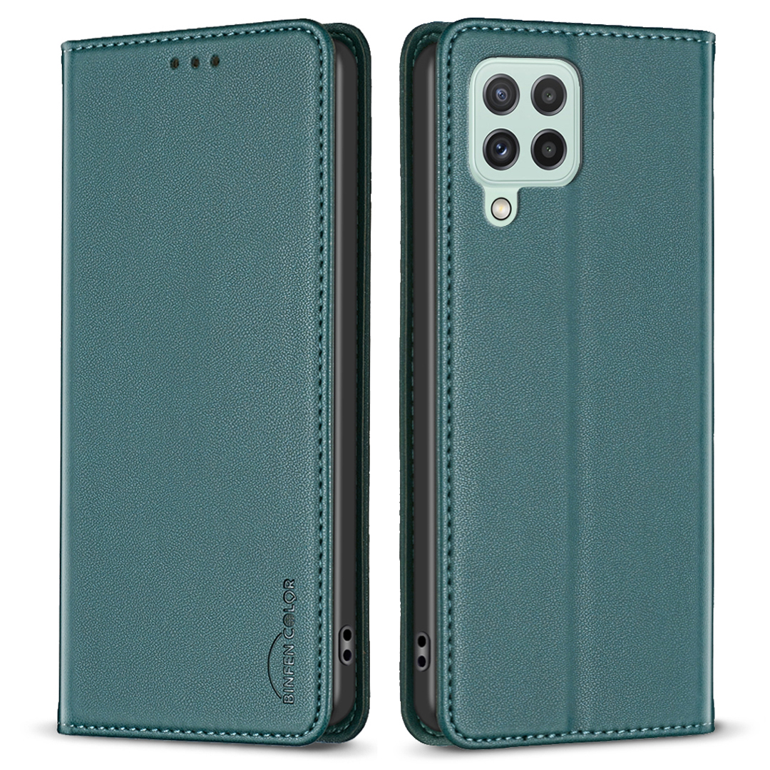 

Binfen Farbe BF18 Lederhülle Für Samsung Galaxy A12 Kartenhalter Vollschutz Telefonständer Cover - Grün, Galaxy A12