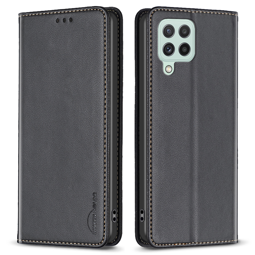 

Binfen Color BF18 Für Samsung Galaxy A22 4G (EU -version) Telefonhülle Mit Kartenhalter PU Lederständer Flip Cover - Schwarz, Galaxy A22 4G (EU Version)