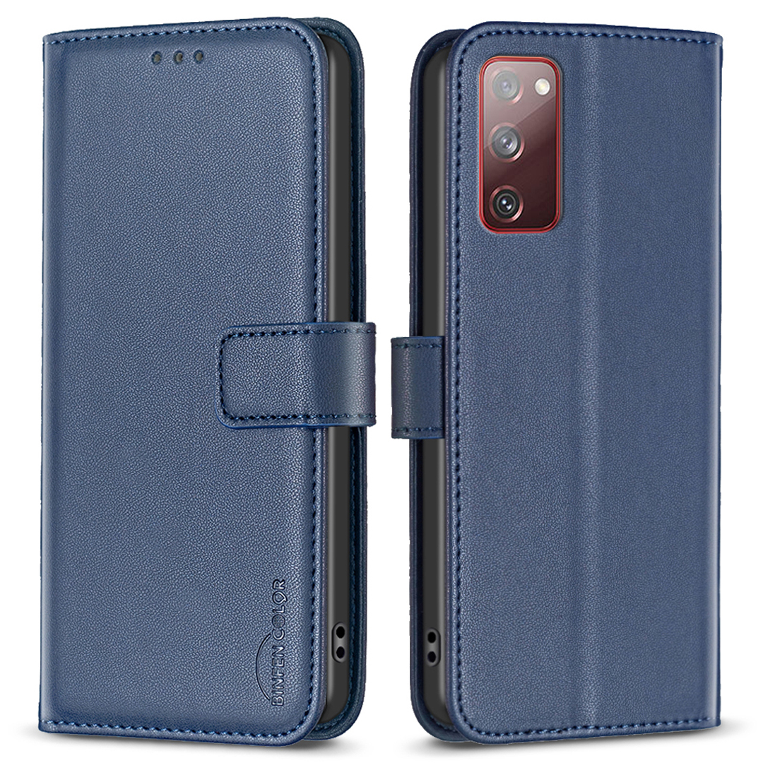 

Binfen Color BF17 Für Samsung Galaxy S20 fe 5G / S20 fe / S20 fe 2022 / S20 Lite PU Leder Telefon Deckungsständer Brieftasche Hülle - Blau, Galaxy S20 FE 5G