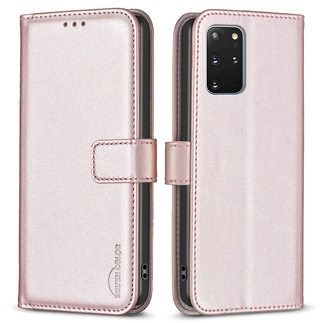 

Binfen Color BF17 Für Samsung Galaxy S20 Plus 4G / 5G Slim-fit-telefonabdeckungsständer Magnetische Brieftasche PU Leder Telefonhülle - Roségold, Galaxy S20 Plus 5G