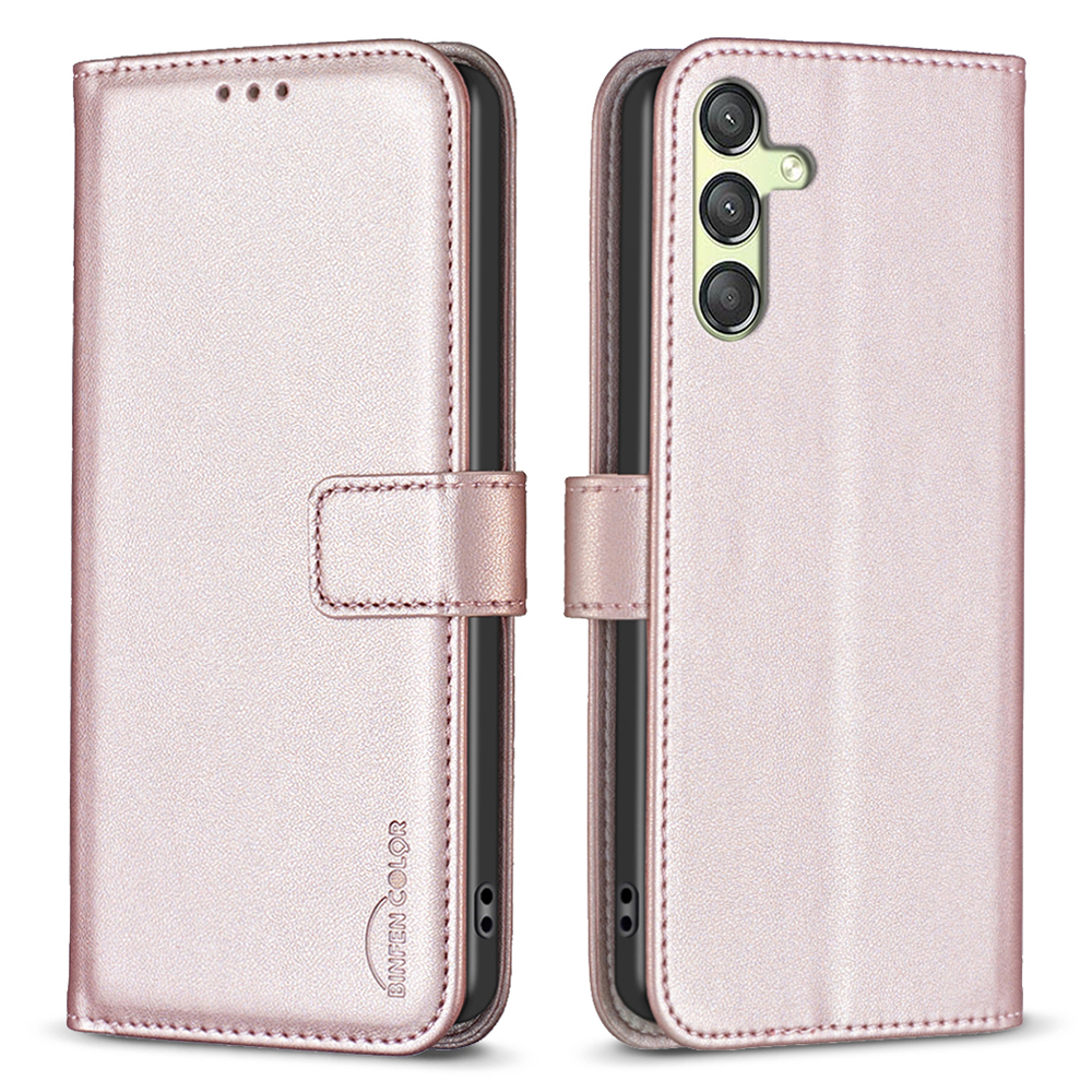 

Binfen Farbe BF17 Telefonlederabdeckung Für Samsung Galaxy A24 4G Walletänder Schutzhülle - Roségold, Galaxy A24 4G