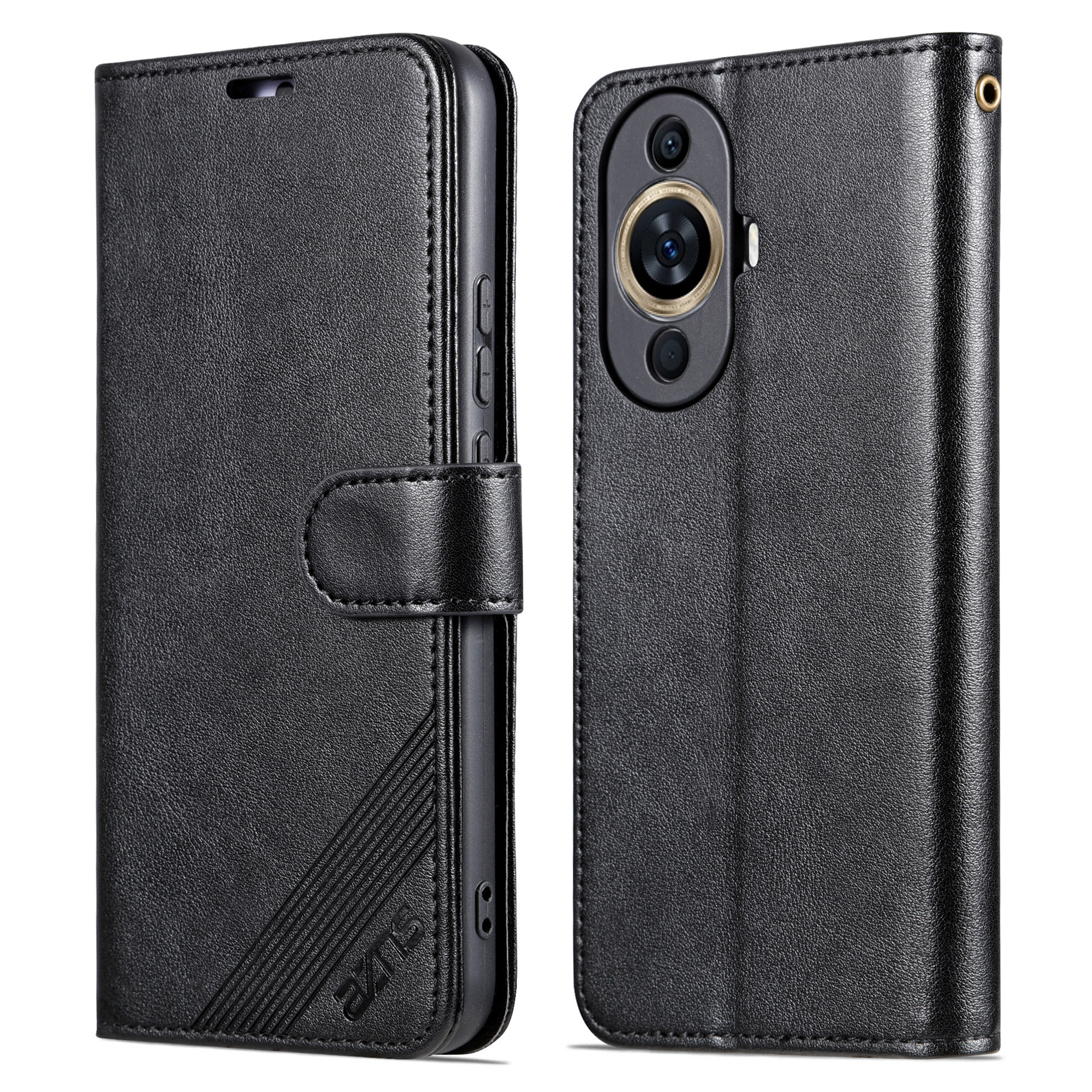 

Azns Für Huawei Nova 11 Pro Mobiltelefon Hülle TPU+PU Leder Schutzhilfe Brieftasche Telefonschale - Schwarz, Huawei nova 11 Pro