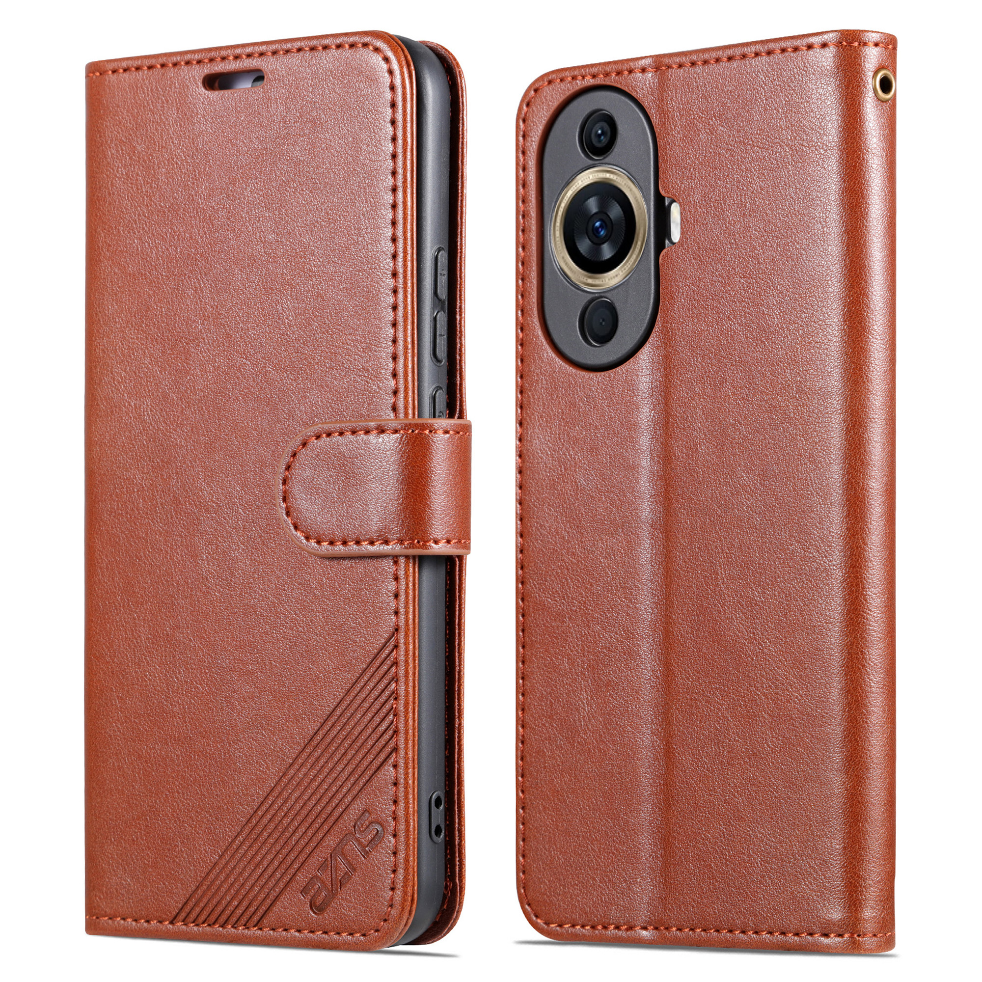 

Azns Für Huawei Nova 11 Pro Mobiltelefon Hülle TPU+PU Leder Schutzhilfe Brieftasche Telefonschale - Braun, Huawei nova 11 Pro