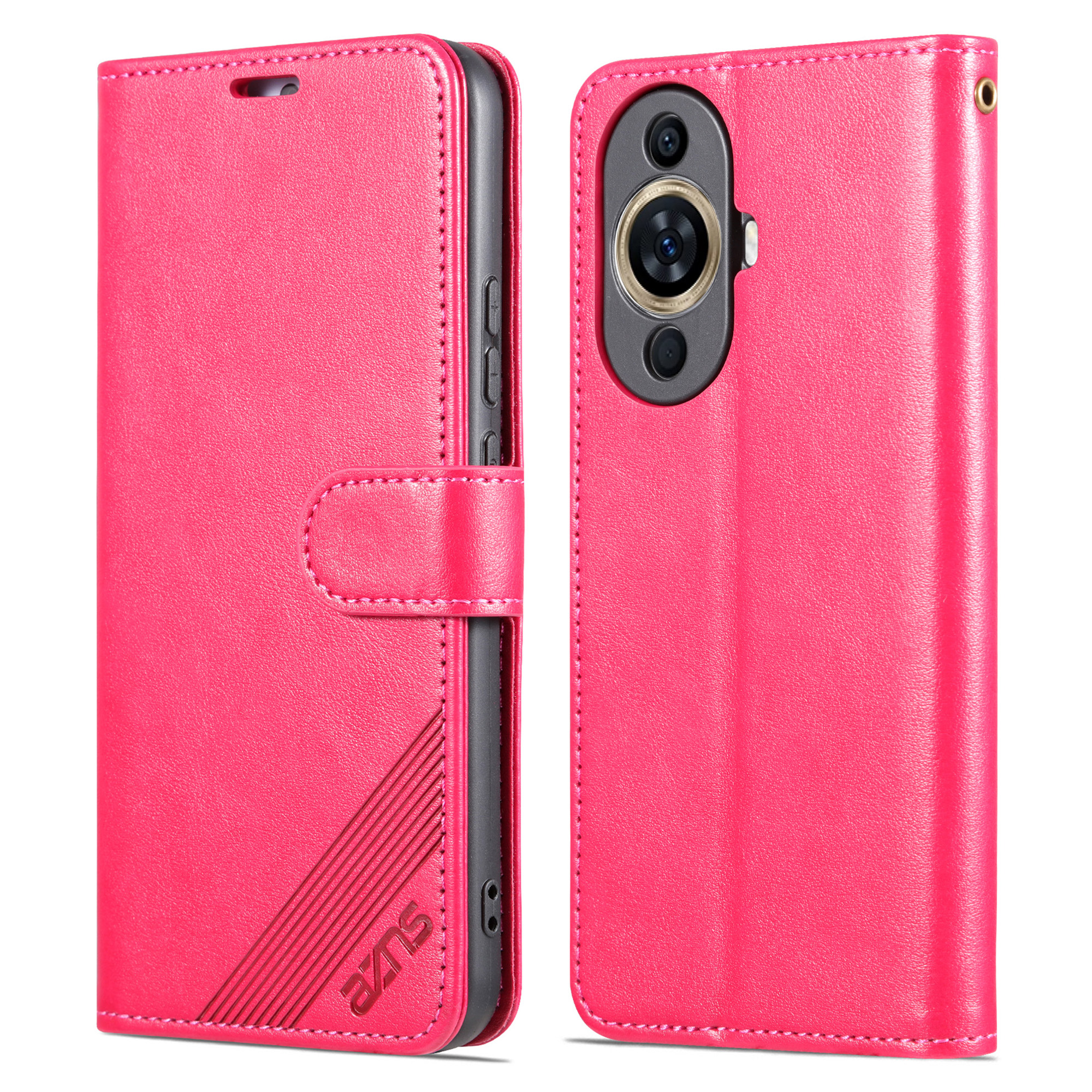 

Azns Für Huawei Nova 11 Pro Mobiltelefon Hülle TPU+PU Leder Schutzhilfe Brieftasche Telefonschale - Rot, Huawei nova 11 Pro
