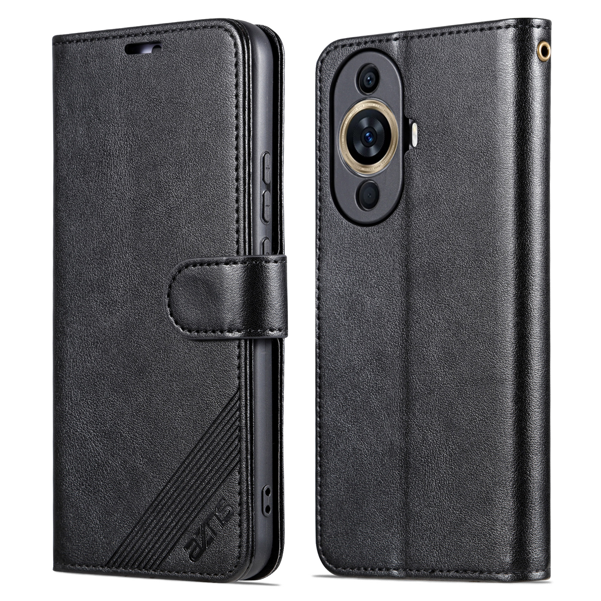 

Azns Für Huawei Nova 11 Wallet Phone Shell Handy Hülle TPU+PU Leder Schutzabdeckung - Schwarz, Huawei nova 11