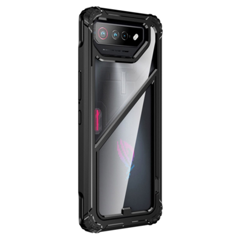 

Für Asus Rog Telefon 7 5g / ROG Phone 7 Ultimate 5G Vollschutz Kickstand Hülle PC+TPU -telefonhülle - Schwarz, Asus ROG Phone 7 5G