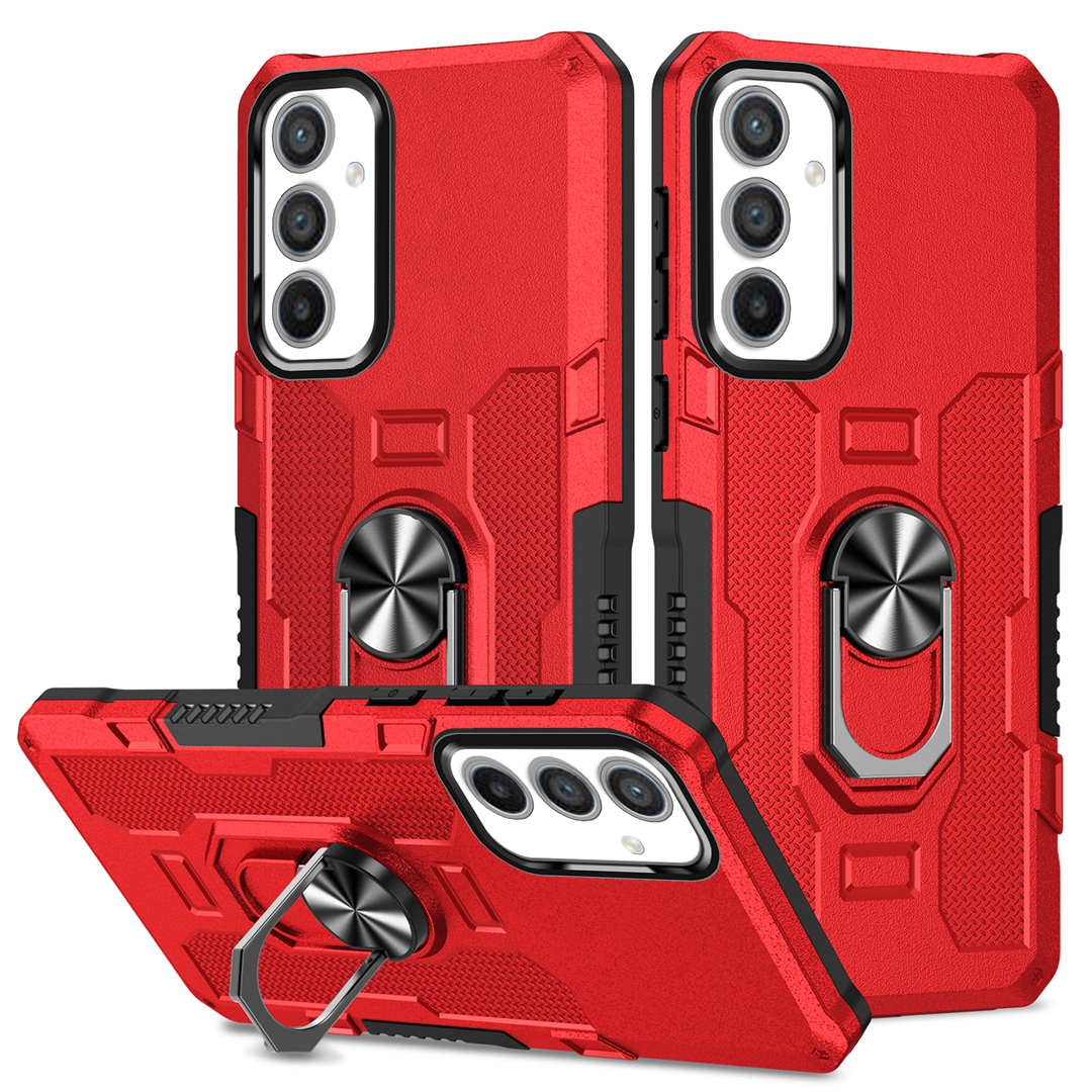 

Für Samsung Galaxy A34 5G PC + TPU -telefonhülle Rotationsringhalter Kickstand Cover - Rot, Galaxy A34 5G