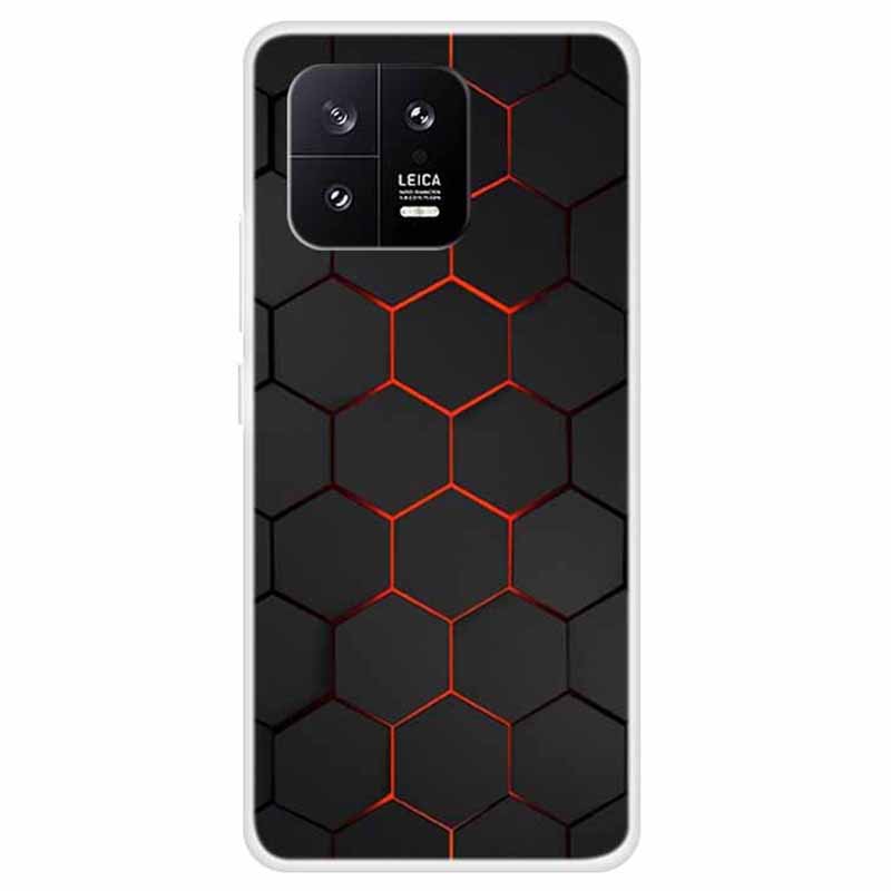

Für Xiaomi 13 Soft TPU -rückzugsabdeckungsmuster -drucker -schutzhülle - Rote Wabe, Xiaomi 13