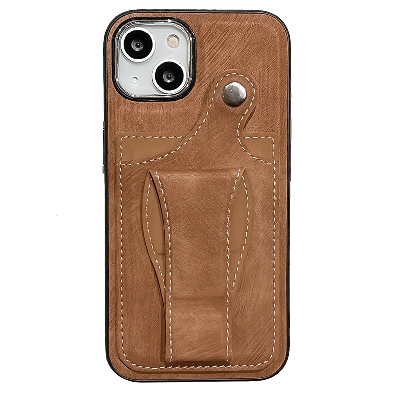 

PU Leather TPU -telefonhülle Für Iphone 14 Schockdelie -telefonabdeckung Mit Kartenhalter, Kickstand - Braun, iPhone 14