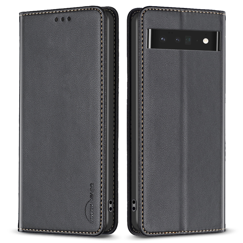 

Binfen Color BF18 PU Leder Hülle Für Google Pixel 7 Pro 5g-kartenhalter Anti-drop-stand-telefonabdeckung - Schwarz, Google Pixel 7 Pro 5G
