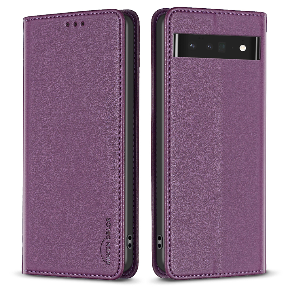 

Binfen Color BF18 PU Leder Hülle Für Google Pixel 7 Pro 5g-kartenhalter Anti-drop-stand-telefonabdeckung - Dunkelviolett, Google Pixel 7 Pro 5G