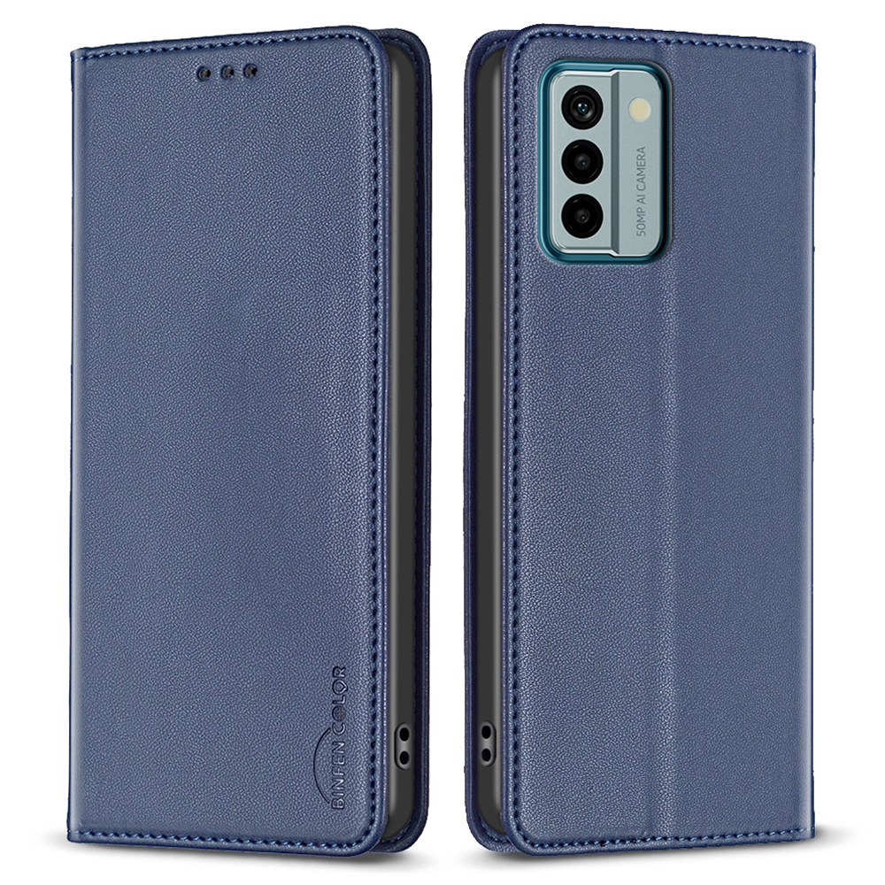 

Binfen Farbe BF18 Für Nokia G22 PU Lederkartenhalter Shell Magnetic Flip Ständer Telefonhülle - Blau, Nokia G22