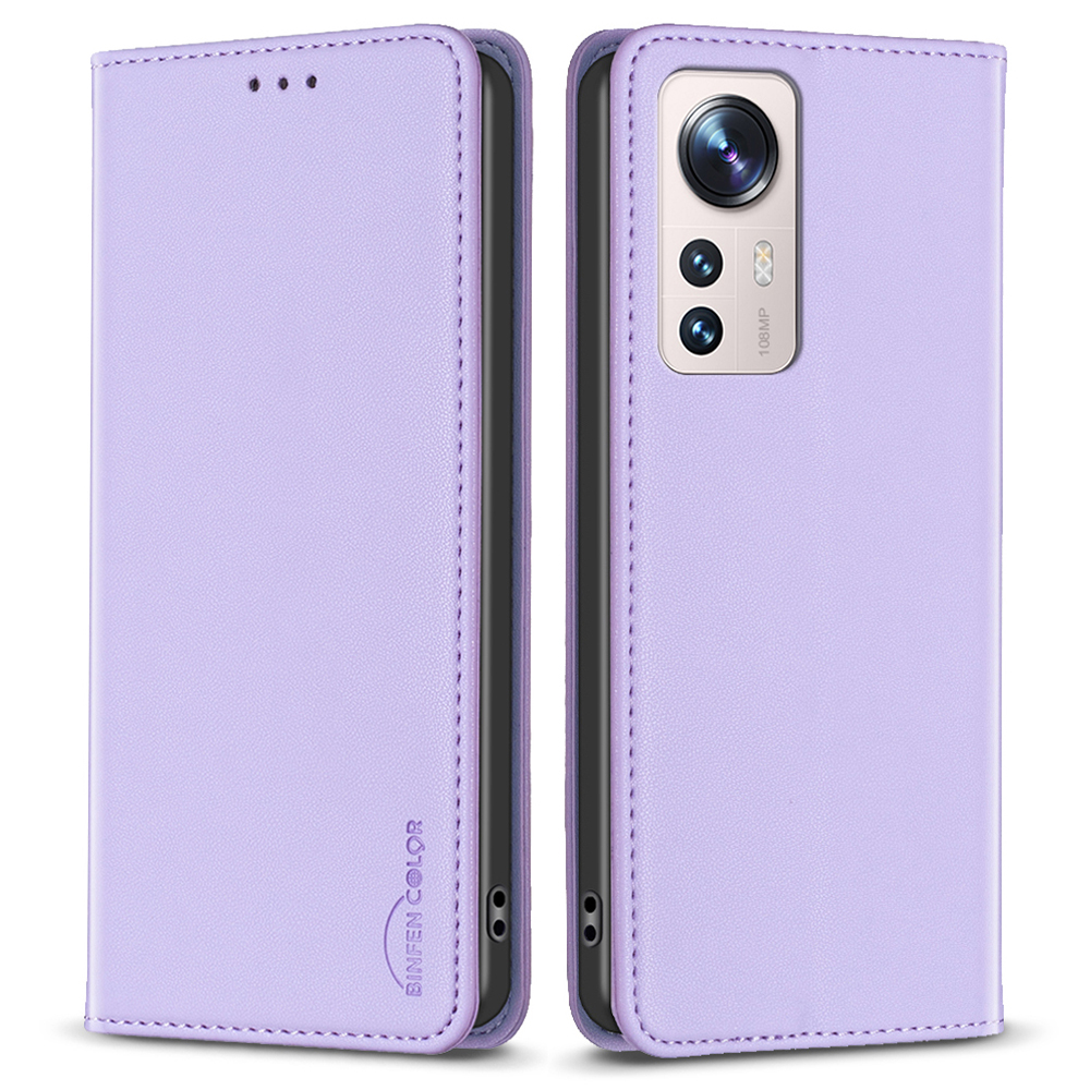 

Binfen Farbe BF18 Kartensteckplätze Telefonabdeckung Für Xiaomi 12 Lite 5G PU Leder Vollschutz Stand Hülle - Lila, Xiaomi 12 Lite 5G