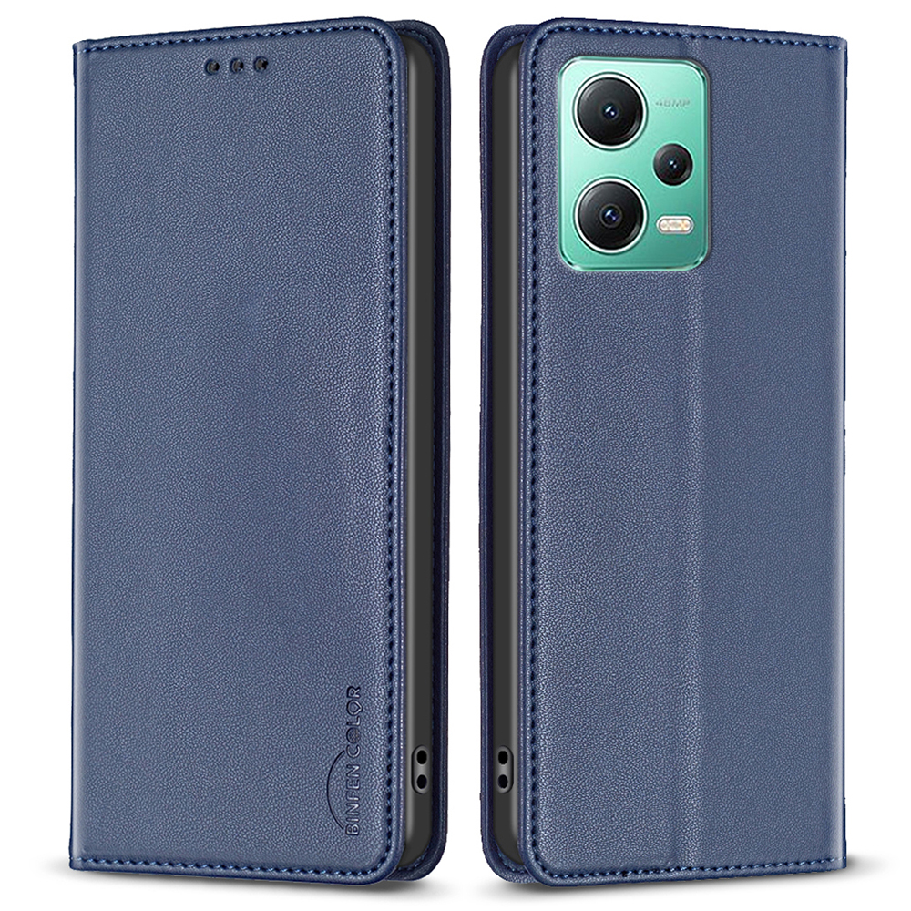 

Ledertasche Für Xiaomi Redmi Anmerkung 12 5G (China) /(indien) /(global) / Poco X5 5G Binfen Color BF18 Kartensteckplätze Telefonständer Cover - Blau, Xiaomi Redmi Note 12 5G (China)