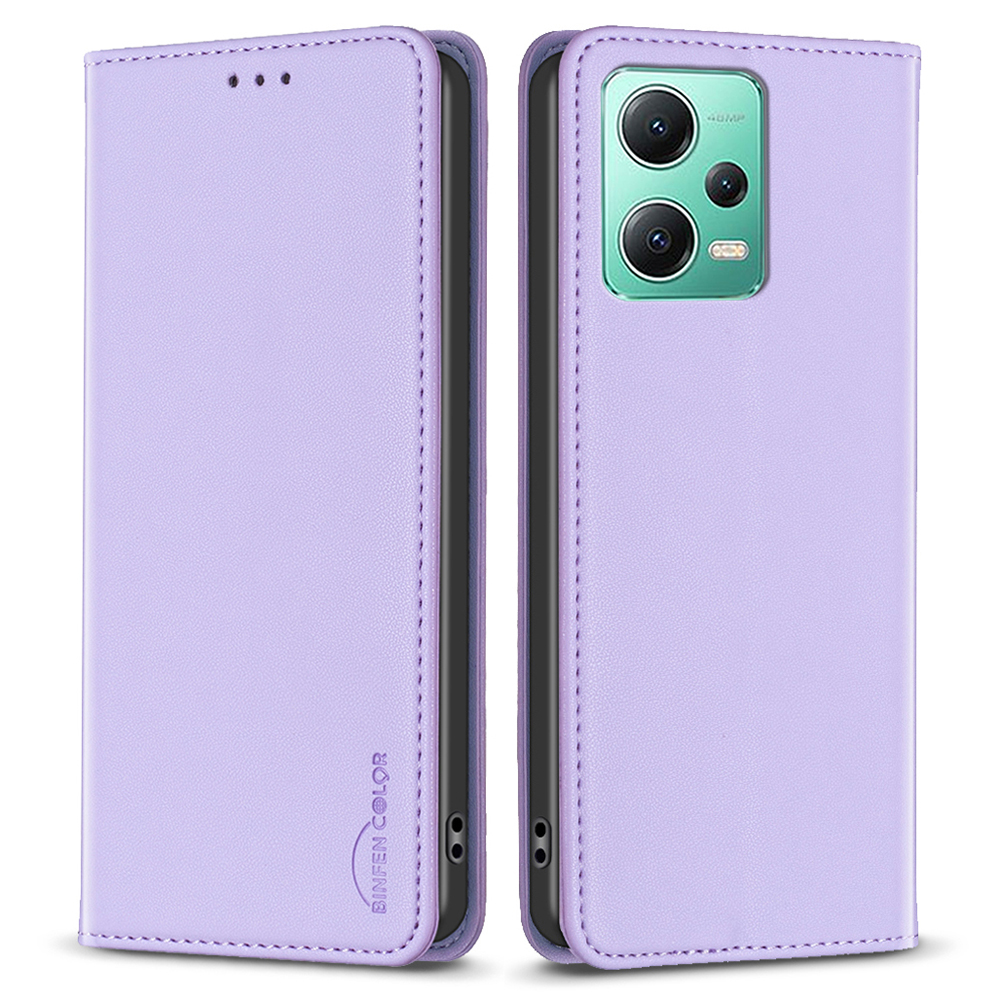 

Ledertasche Für Xiaomi Redmi Anmerkung 12 5G (China) /(indien) /(global) / Poco X5 5G Binfen Color BF18 Kartensteckplätze Telefonständer Cover - Lila, Xiaomi Redmi Note 12 5G (China)