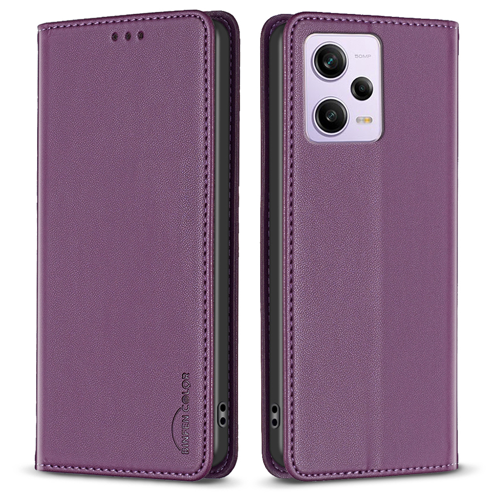 

Stand Fall Für Xiaomi Redmi Note 12 Pro 5g / 12 Pro Speed ​​5g / Poco X5 Pro 5G Binfen Color BF18 Lederkartenhalter Telefonabdeckung - Dunkelviolett, Xiaomi Redmi Note 12 Pro 5G