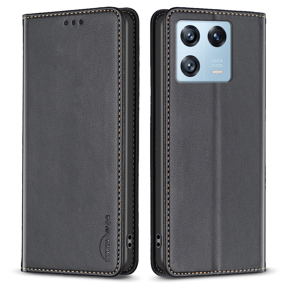

Binfen Farbe BF18 Für Xiaomi 13 Pro 5G Stand Card Halter Telefonhülle PU Leder + TPU -telefonabdeckung - Schwarz, Xiaomi 13 Pro 5G