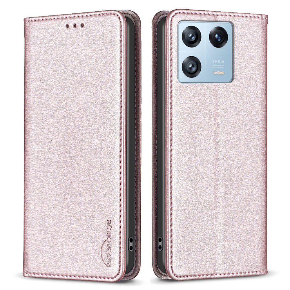 

Binfen Farbe BF18 Für Xiaomi 13 Pro 5G Stand Card Halter Telefonhülle PU Leder + TPU -telefonabdeckung - Roségold, Xiaomi 13 Pro 5G