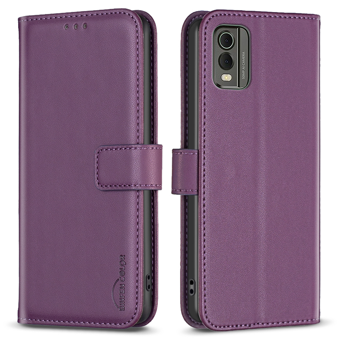 

Binfen Farbe BF17 Für Nokia C32 Telefonständer PU -leder + TPU -brieftasche Telefonabdeckung - Dunkelviolett, Nokia C32
