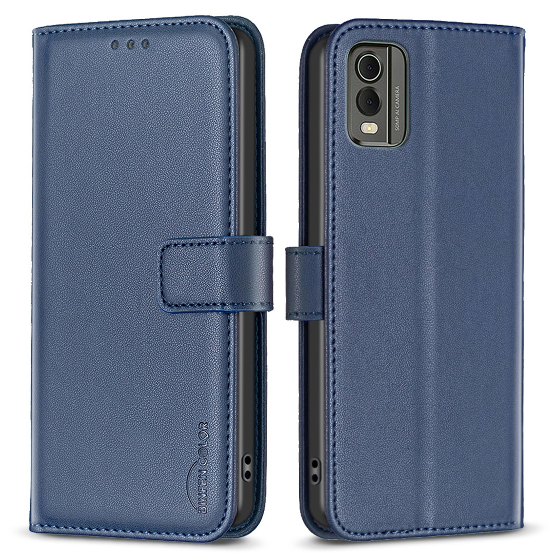 

Binfen Farbe BF17 Für Nokia C32 Telefonständer PU -leder + TPU -brieftasche Telefonabdeckung - Blau, Nokia C32