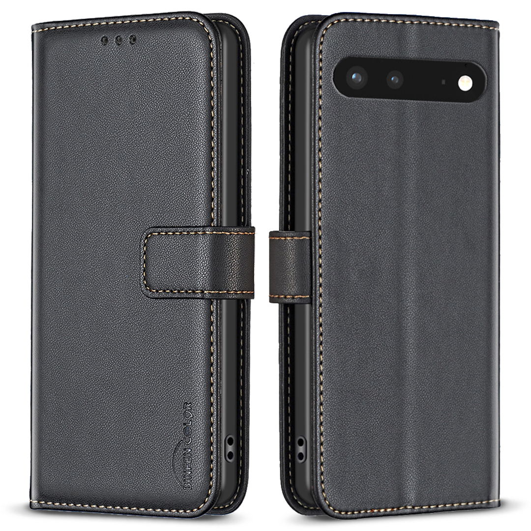 

Binfen Farbe BF17 Für Google Pixel 7 5G Wallet Stand Phone Protector Anti-staubabdeckung PU Leder Telefonhülle - Schwarz, Google Pixel 7 5G