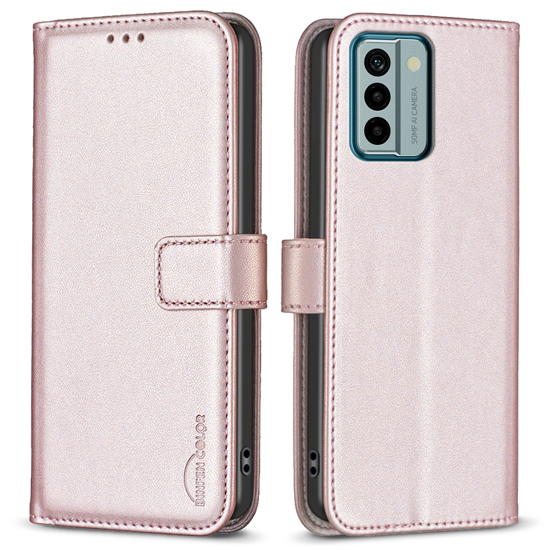 

Binfen Color BF17 Telefonständer Hülle Für Nokia G22 Wallet PU Leder+tpu -telefonabdeckung - Roségold, Nokia G22