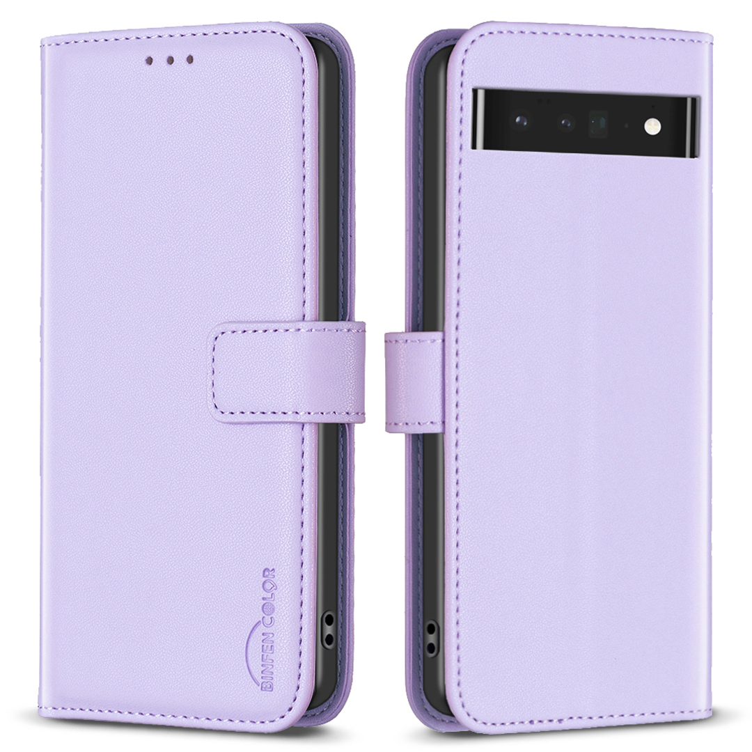 

Binfen Color BF17 Für Google Pixel 7 Pro 5G PU Leder Brieftaschenabdeckung Anti-kratzer-telefonständer Gehäuse - Lila, Google Pixel 7 Pro 5G