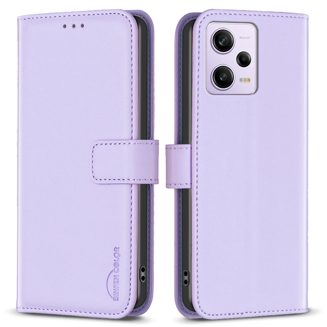 

Für Xiaomi Redmi Note 12 Pro 5g / 12 Pro Speed ​​5g / Poco X5 Pro 5G Leder -telefonhülle Binfen Farbe BF17 Stand Wallet Cover - Lila, Xiaomi Redmi Note 12 Pro 5G