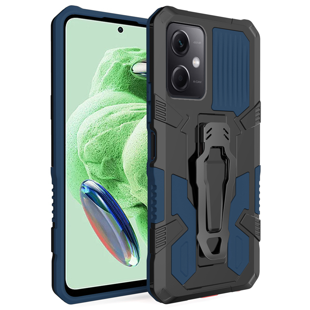 

Mechwarrior -projekt Telefonfall Für Xiaomi Redmi Note 12 5G (China) /(indien) /(global) / Poco X5 5G Kickstand Belt Clip TPU+PC -abdeckung - Blau, Xiaomi Poco X5 5G