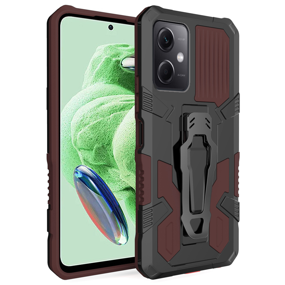 

Mechwarrior -projekt Telefonfall Für Xiaomi Redmi Note 12 5G (China) /(indien) /(global) / Poco X5 5G Kickstand Belt Clip TPU+PC -abdeckung - Kaffee, Xiaomi Poco X5 5G