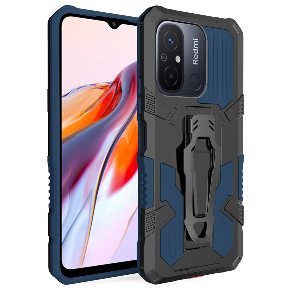

Mechwarrior Project Phone -hülle Für Xiaomi Redmi 12C 4G Kickstand Belt Clip TPU+PC Rückenabdeckung - Blau, Xiaomi Redmi 12C 4G
