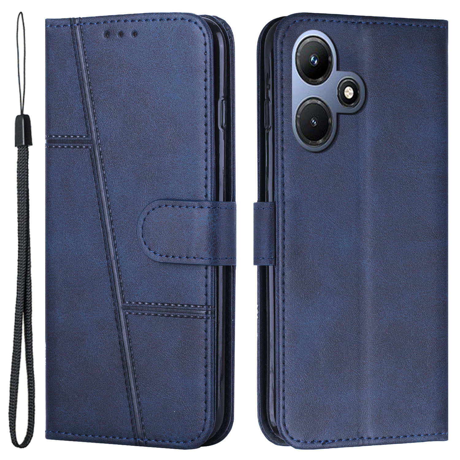 

Für Infinix Hot 30i Wallet Stand Phone Hülle Schockdichte Leder -handy -handyabdeckung - Saphir, Infinix Hot 30i