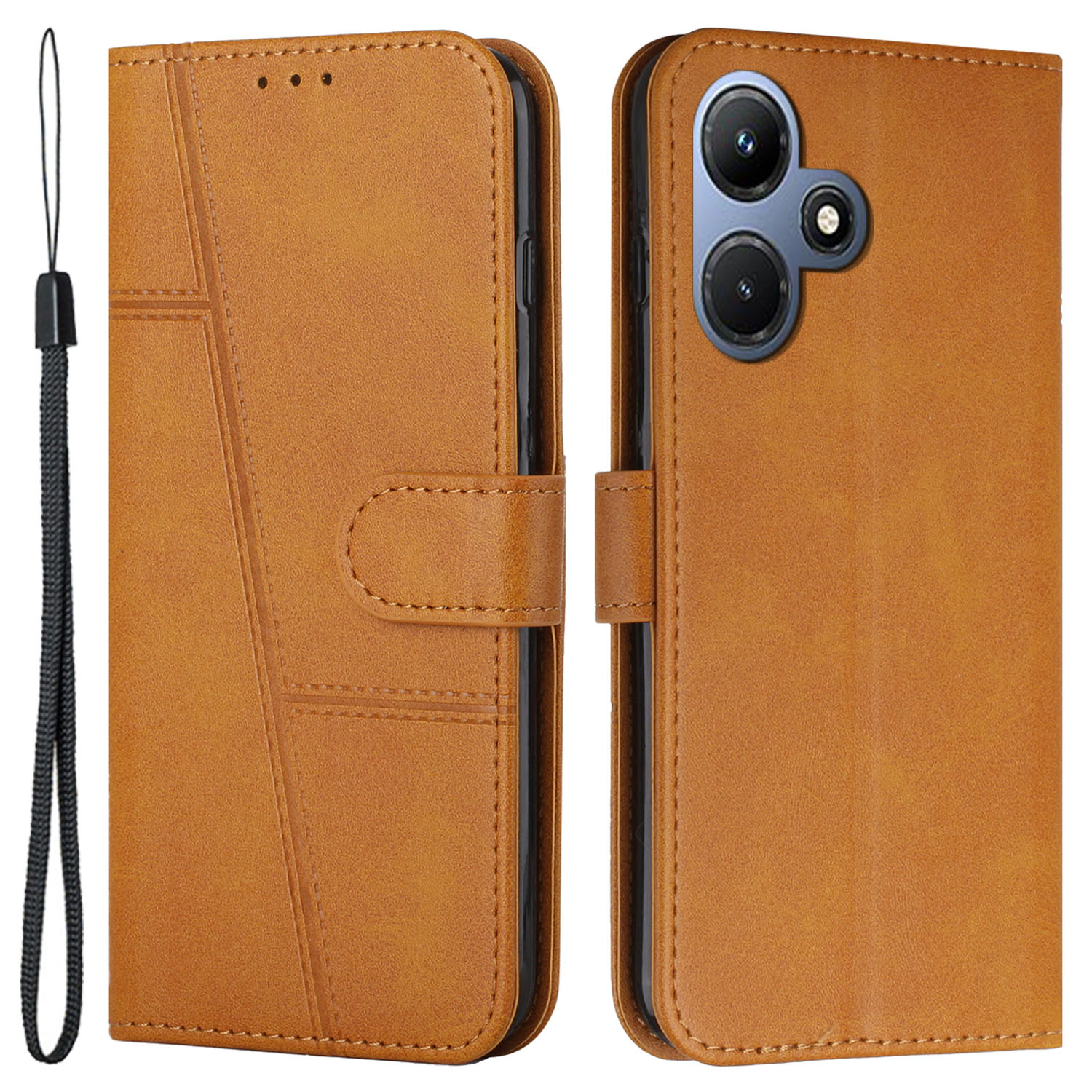 

Für Infinix Hot 30i Wallet Stand Phone Hülle Schockdichte Leder -handy -handyabdeckung - Gelb, Infinix Hot 30i