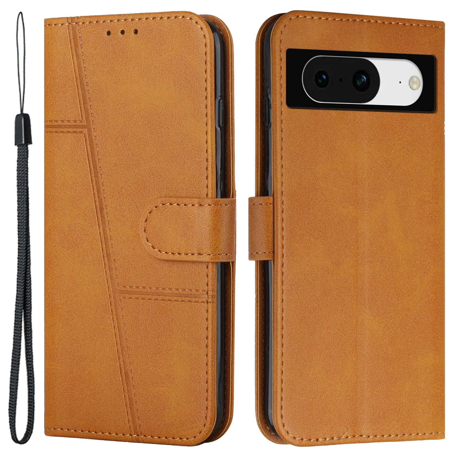 

Für Google Pixel 8 Wallet Ständer Folio Flip Phone Hülle PU Leder-handy-handelsabdeckung - Gelb, Google Pixel 8