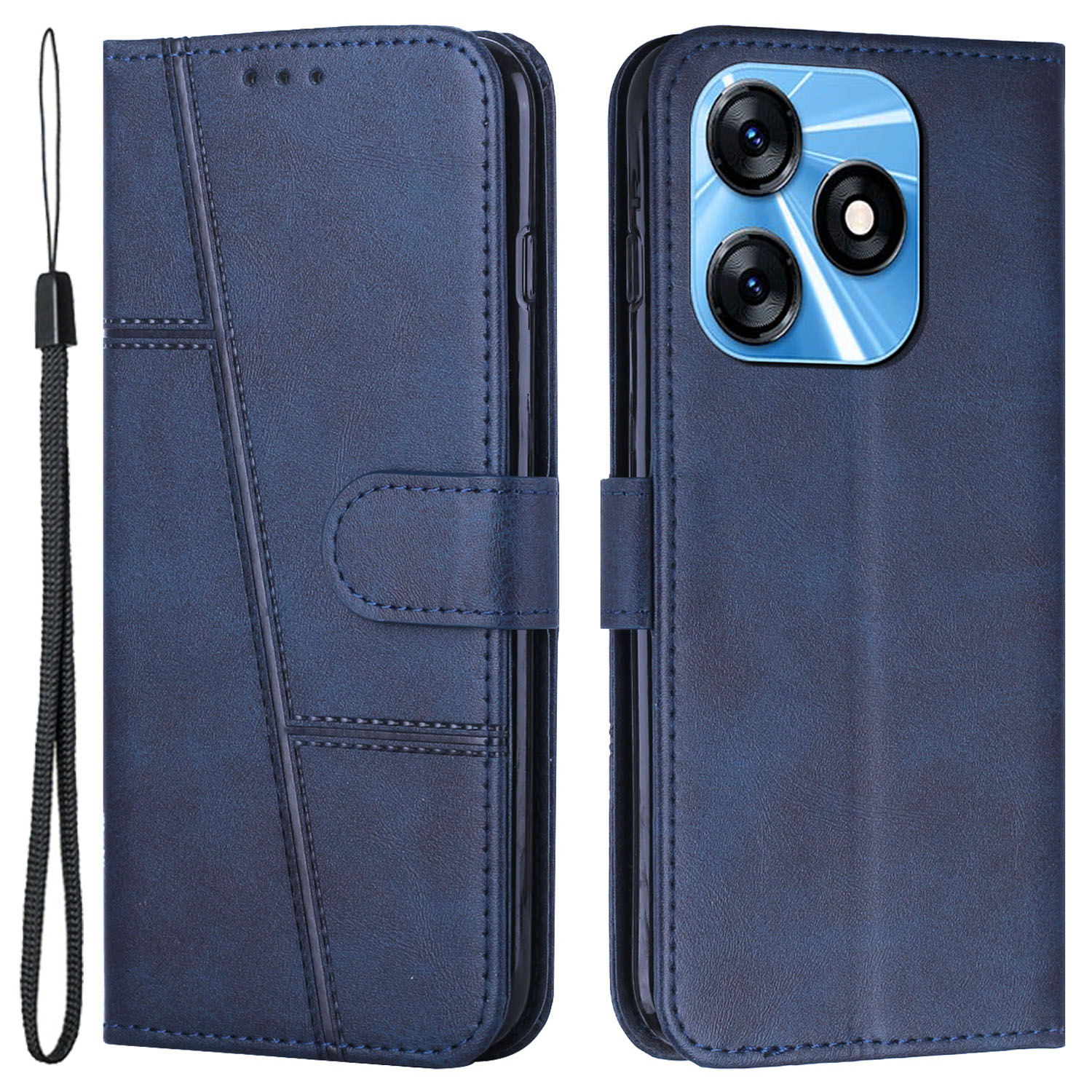 

Telefonhülle Für Tecno Spark 10C 4G Wallet Stand Folio Flip PU Leder Anti-kratzer-handyabdeckung - Saphir, Tecno Spark 10C 4G