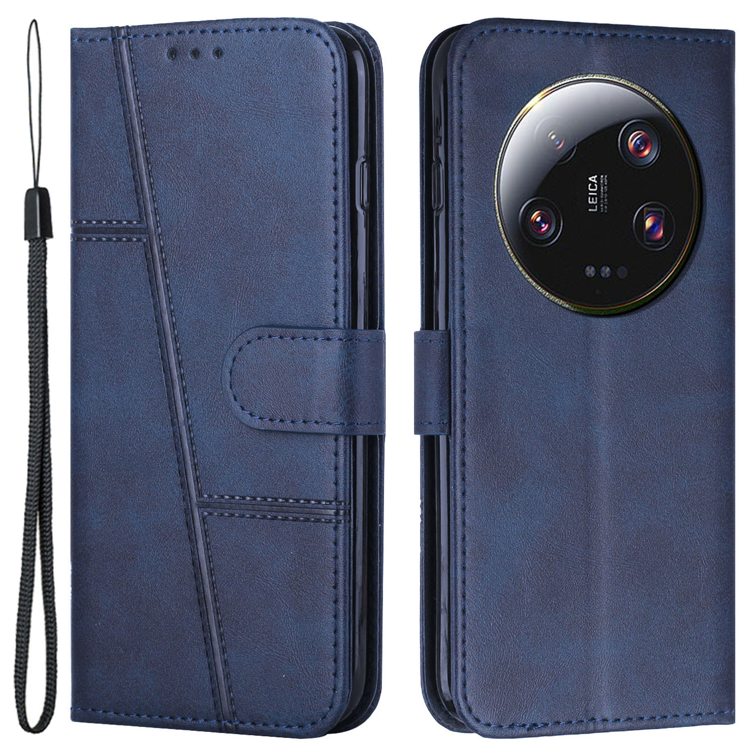 

Brieftaschenstandgehäuse Für Xiaomi 13 Ultra Magnetic Clasp Folio Flip PU Leder Handy Drop-sof-abdeckung - Saphir, Xiaomi 13 Ultra