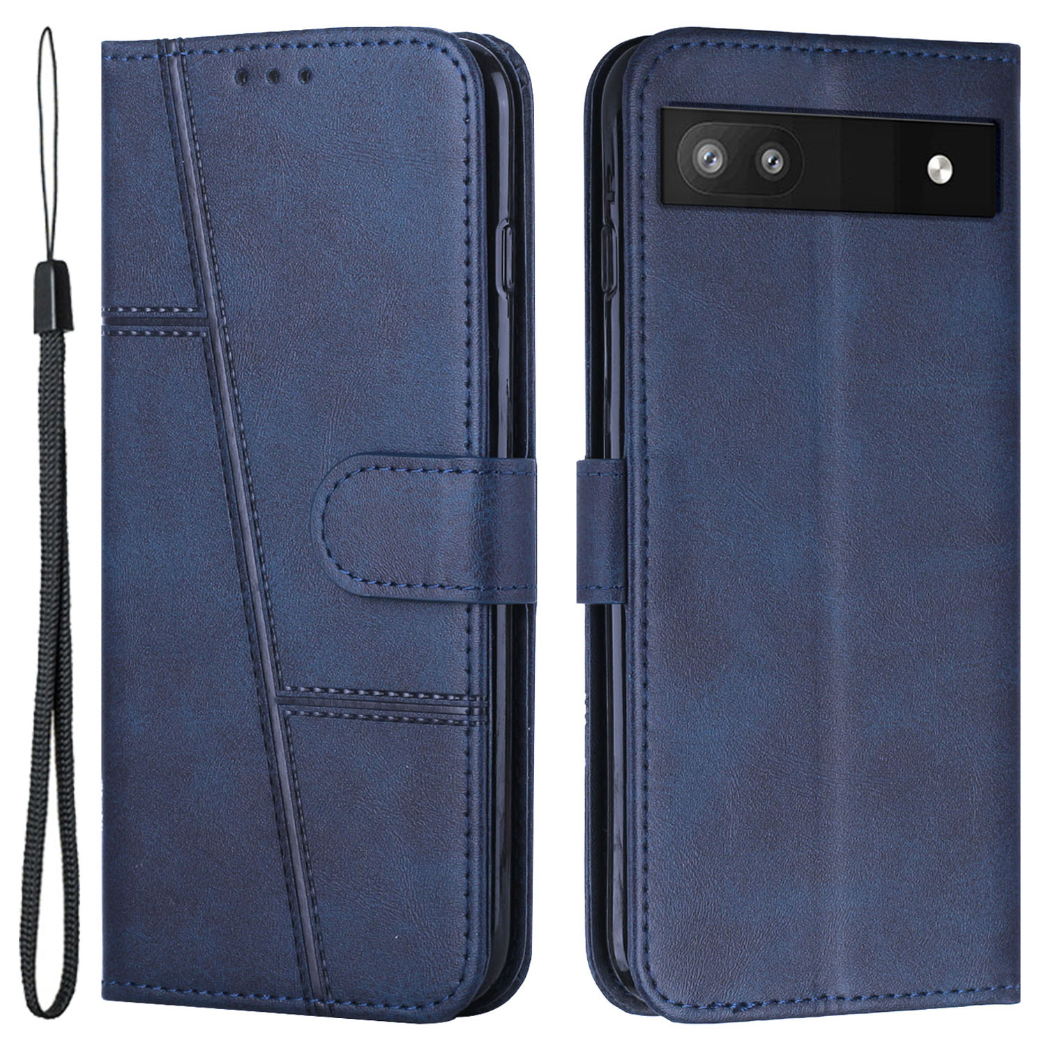 

PU Lederetasche Für Google Pixel 7a Magnetic Clasp Handy Drop-proof-brieftasche Cover - Saphir, Google Pixel 7a