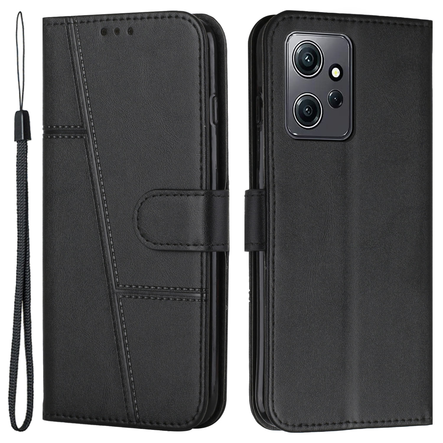

PU Lederhülle Für Xiaomi Redmi Note 12 4G Handy Drop-sof-brieftasche Faltbare Ständerabdeckung - Schwarz, Xiaomi Redmi Note 12 4G