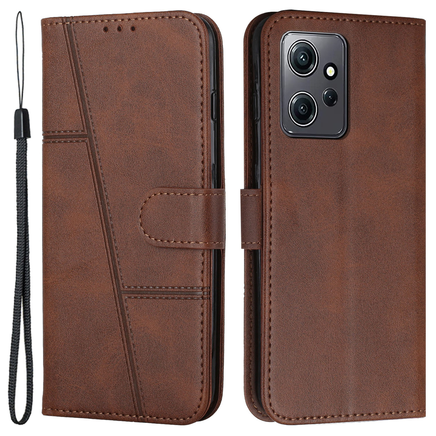 

PU Lederhülle Für Xiaomi Redmi Note 12 4G Handy Drop-sof-brieftasche Faltbare Ständerabdeckung - Braun, Xiaomi Redmi Note 12 4G
