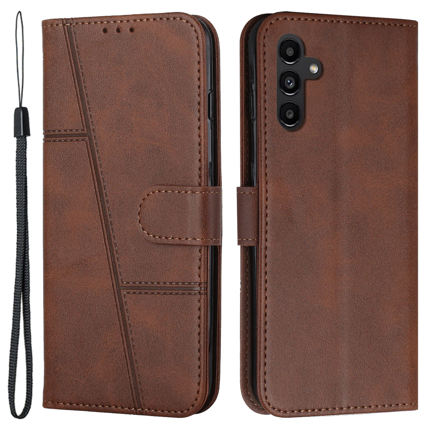 

PU Lederhülle Für Samsung Galaxy A24 4G Anti-fall Magnetic Clasp-handy-brieftasche Abdeckung - Braun, Galaxy A24 4G